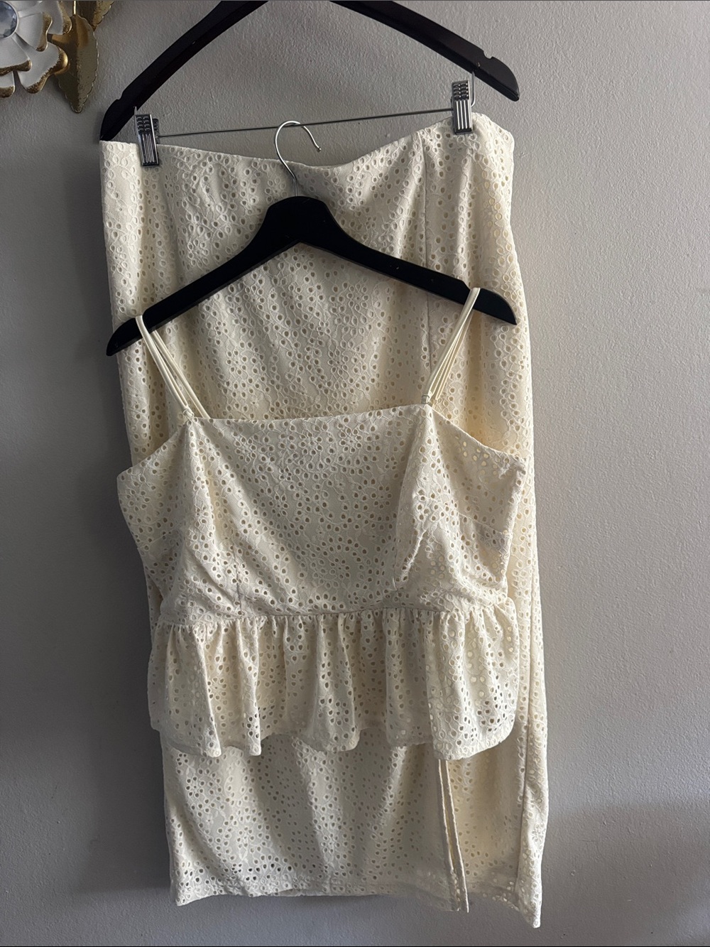 a new day Cream Eyelet Two-Piece Set